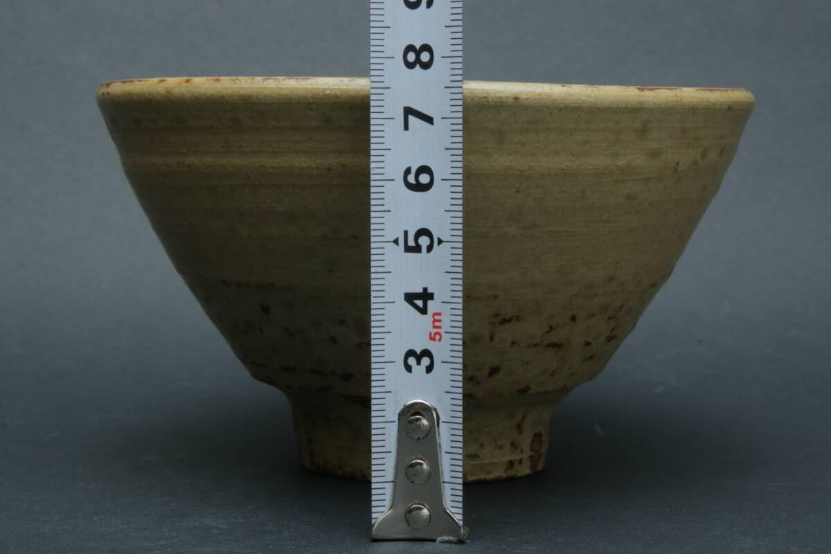 Amazon.co.jp: 5625 瀬戸焼 名工 加藤英一 (師 藤井達吉)灰釉 茶碗